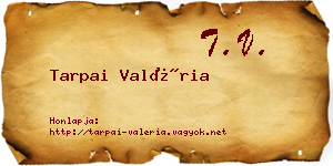 Tarpai Valéria névjegykártya